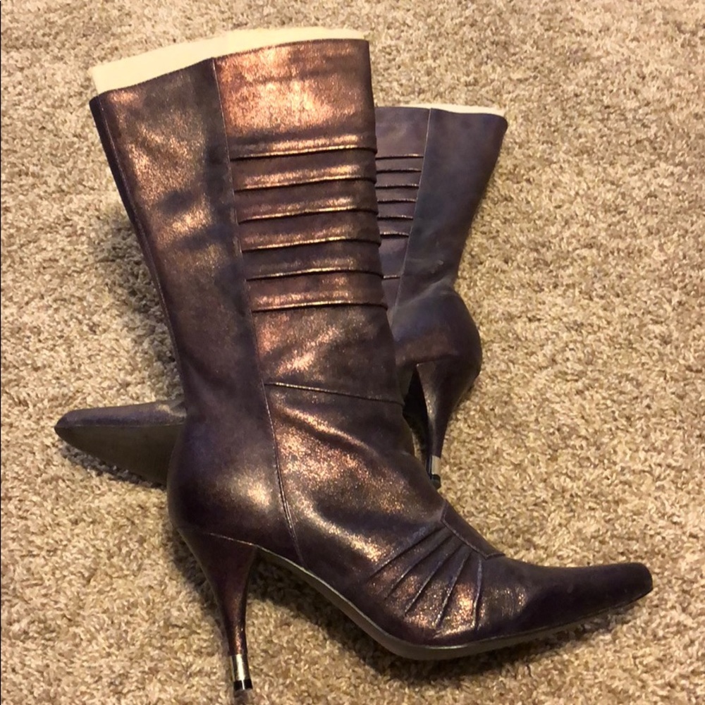 Purple sparkle glitter boots